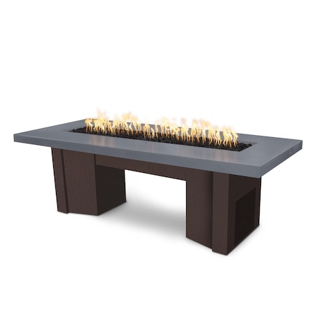 The Outdoor Plus 78 Alameda Fire Table Smooth Concrete, Gray Concrete Top, Copper Vein Powder Coat Base, Natural Gas OPT-ALMGFRC78FSEN-GRY-CPV-NG